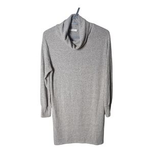 Antistar Ribbed Turtleneck Mini Dress Heathered Grey Size Small
